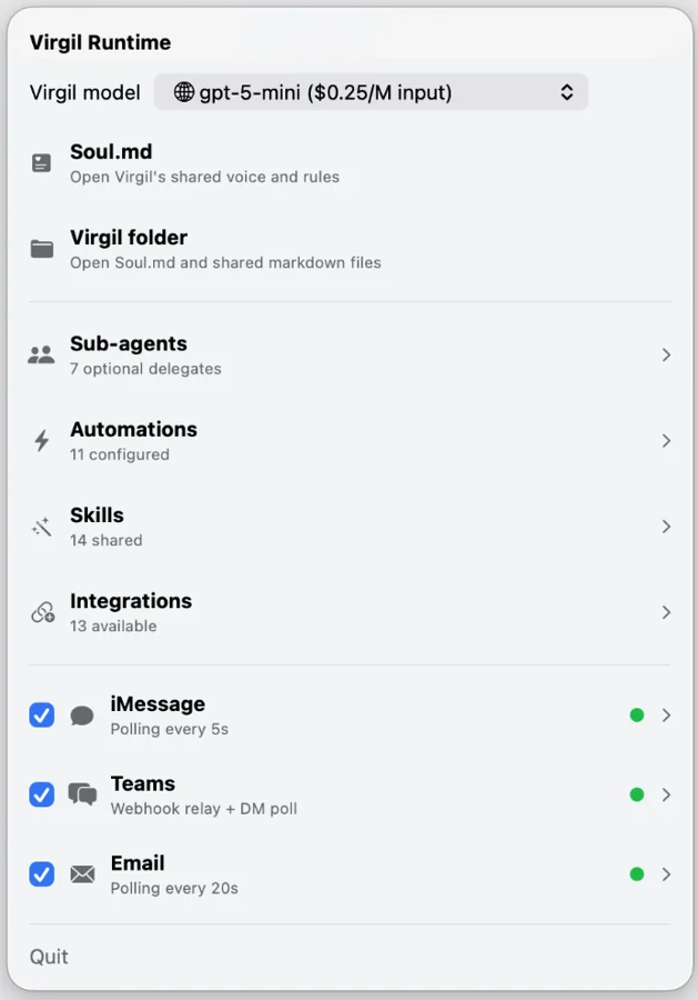 Virgil AI Assistant product screenshot